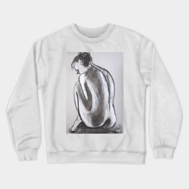 Posture 3 - Female Nude Crewneck Sweatshirt by CarmenT